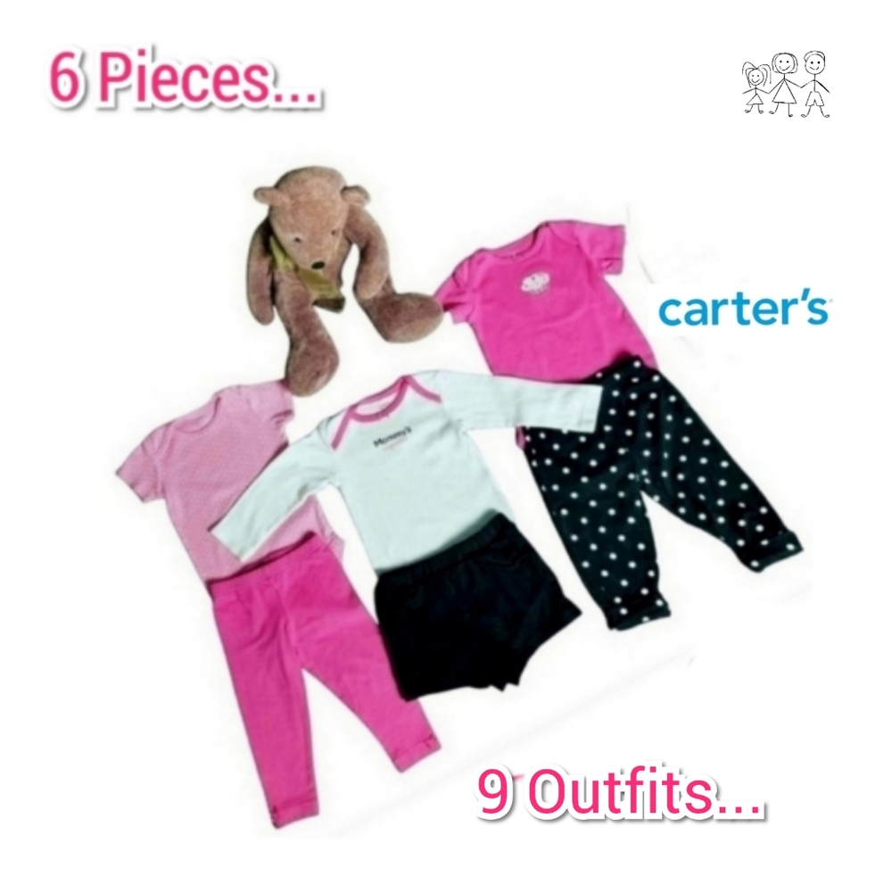 CARTER'S INFANT GIRL'S 6-PIECE BUNDLE SET 6 MOS